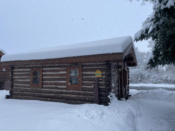 Cabin 8 Entrance in the snow